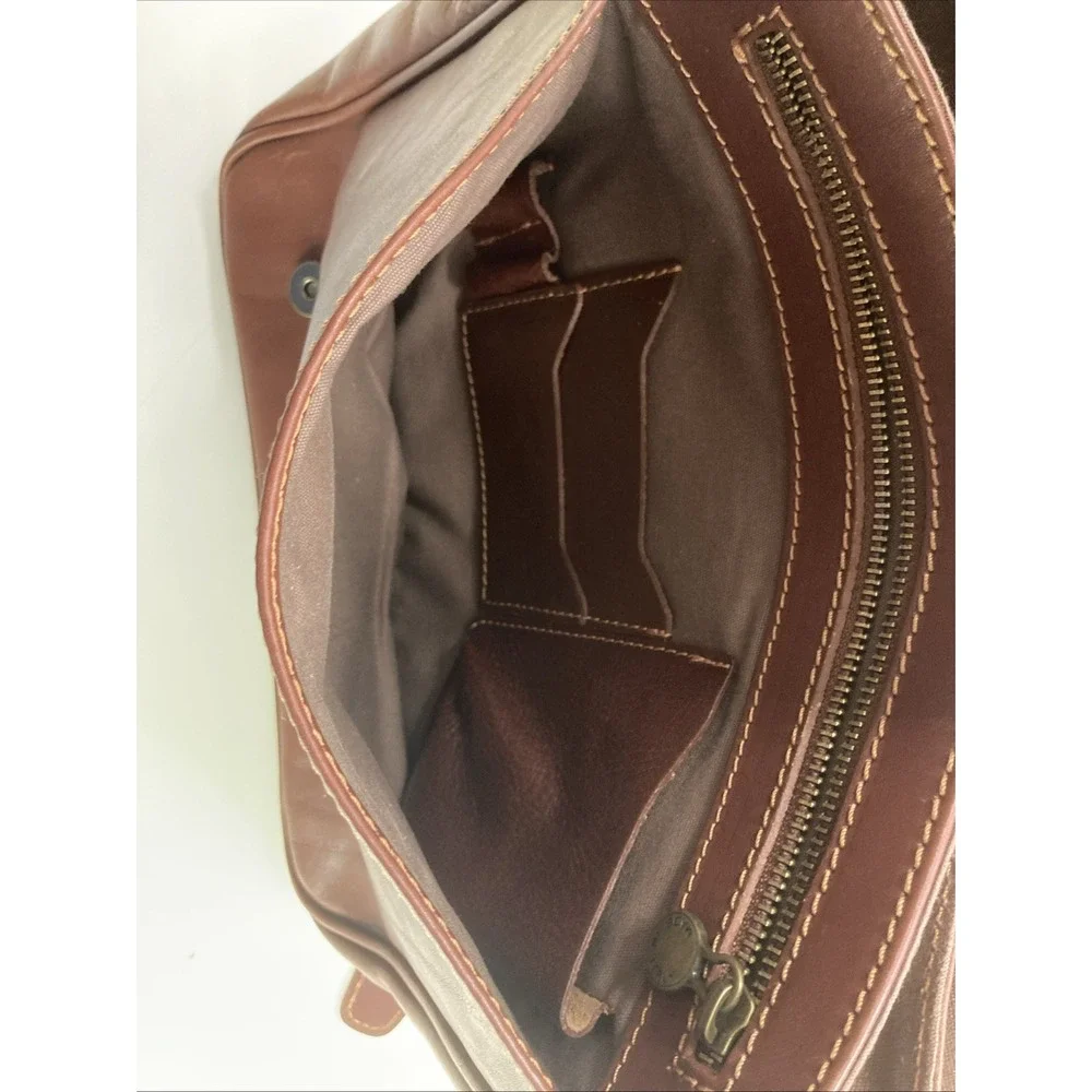 Vtg Italian‎ Leather Messenger Bag Crossbody Purse Commuter Handmade in Italy